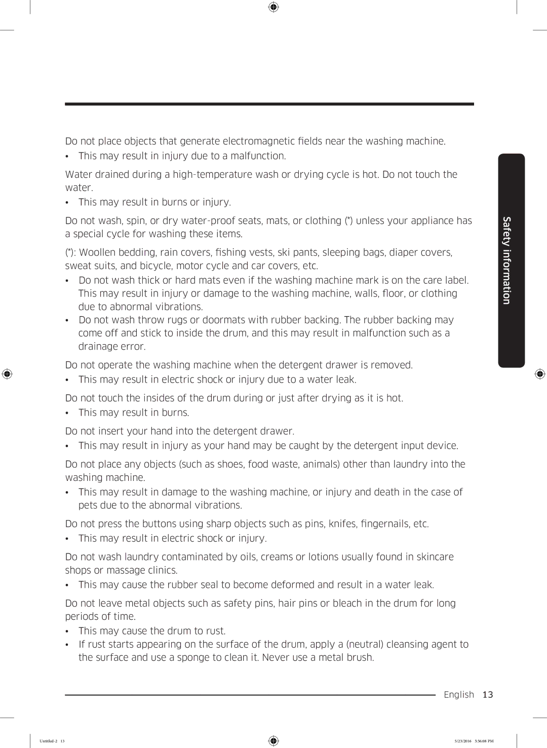 Samsung WD18J7810KG/YL manual English 13  